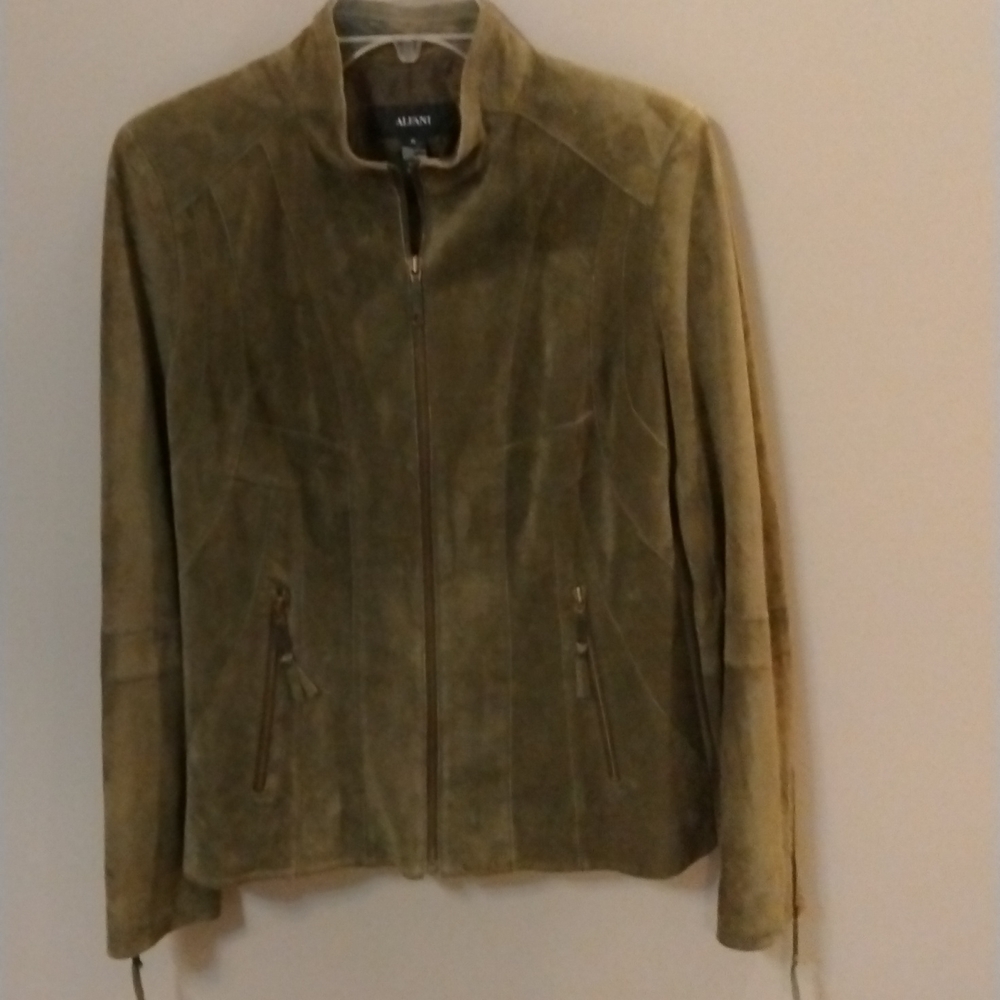 ALFANI suede Jacket, Olive SZ M Vintage